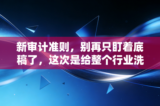 新审计准则，别再只盯着底稿了，这次是给整个行业洗心革面