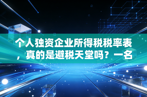 个人独资企业所得税税率表,真的是避税天堂吗?一名注会眼中的真相与风险