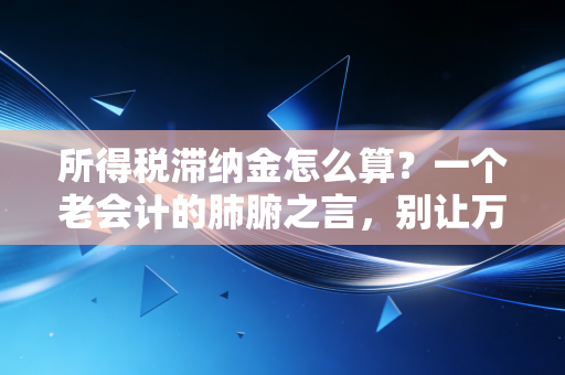 所得税滞纳金怎么算?一个老会计的肺腑之言,别让万分之五成为你的噩梦