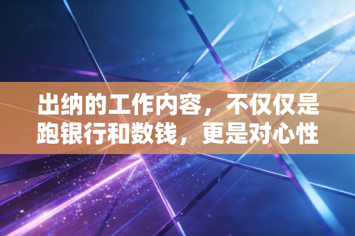 出纳的工作内容，不仅仅是跑银行和数钱，更是对心性的极致磨砺