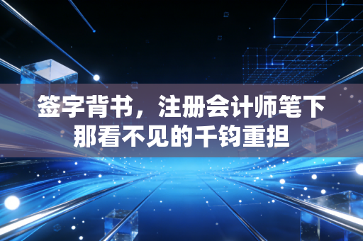 签字背书，注册会计师笔下那看不见的千钧重担