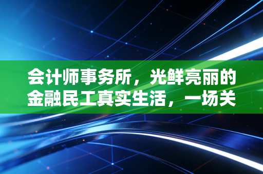 会计师事务所，光鲜亮丽的金融民工真实生活，一场关于选择与代价的博弈