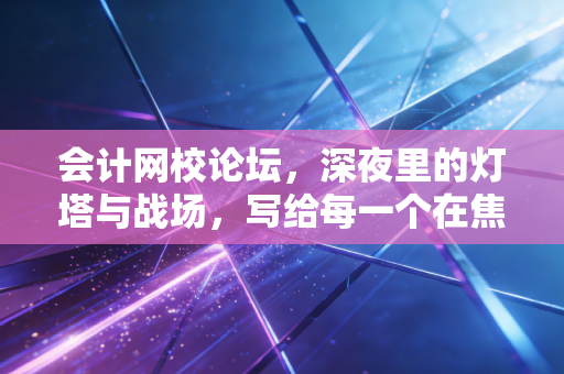 会计网校论坛,深夜里的灯塔与战场,写给每一个在焦虑中突围的会计人