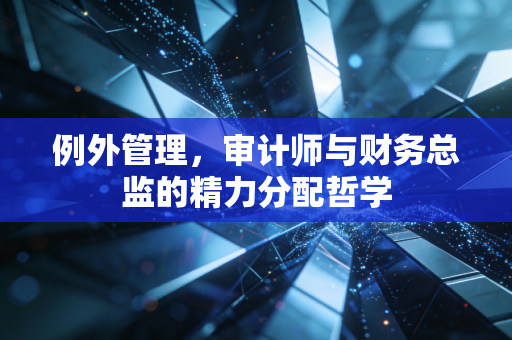 例外管理，审计师与财务总监的精力分配哲学