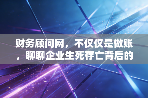 财务顾问网,不仅仅是做账,聊聊企业生死存亡背后的财务智慧
