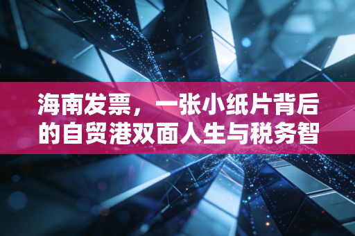 海南发票,一张小纸片背后的自贸港双面人生与税务智慧