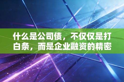 什么是公司债,不仅仅是打白条,而是企业融资的精密艺术