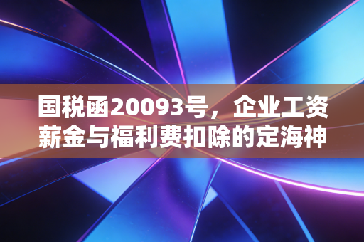 国税函20093号,企业工资薪金与福利费扣除的定海神针,财务人必读的避坑指南