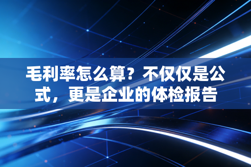 毛利率怎么算?不仅仅是公式,更是企业的体检报告
