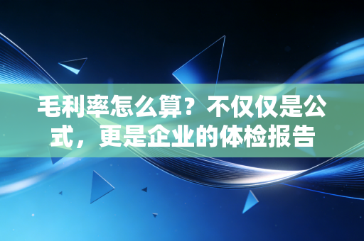 毛利率怎么算?不仅仅是公式,更是企业的体检报告