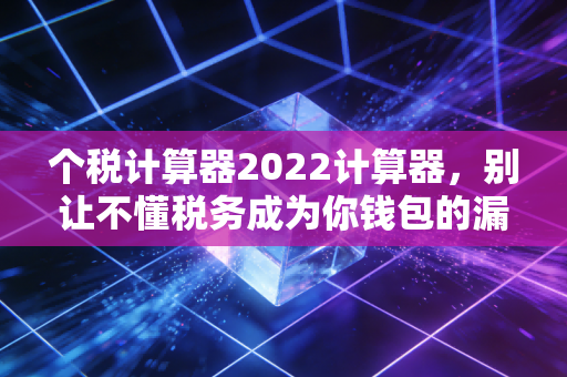 个税计算器2022计算器，别让不懂税务成为你钱包的漏洞