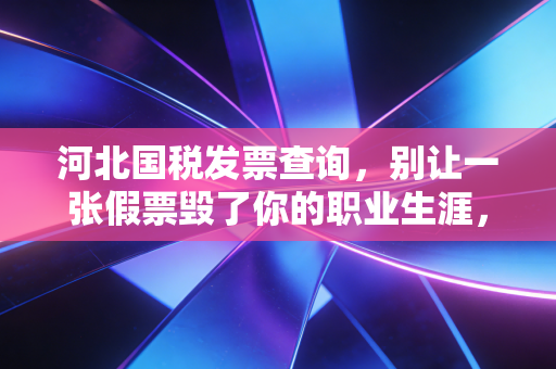 河北国税发票查询，别让一张假票毁了你的职业生涯，老会计的避坑指南