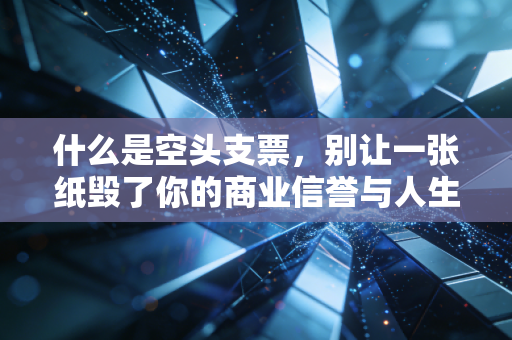 什么是空头支票，别让一张纸毁了你的商业信誉与人生