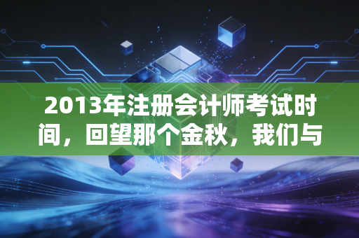 2013年注册会计师考试时间，回望那个金秋，我们与机考时代的深度磨合