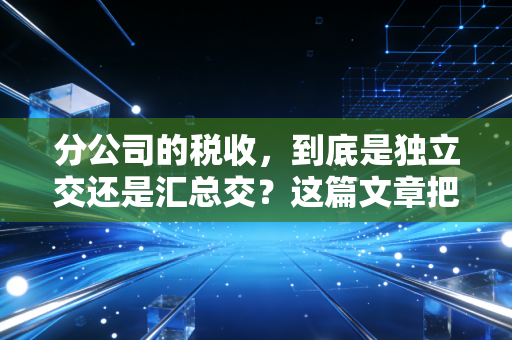 分公司的税收，到底是独立交还是汇总交？这篇文章把那些坑和红利都讲透了