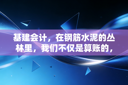 基建会计,在钢筋水泥的丛林里,我们不仅是算账的,更是守门人
