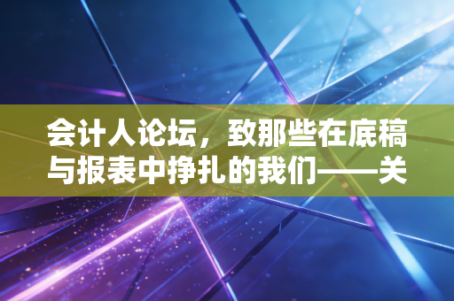 会计人论坛，致那些在底稿与报表中挣扎的我们——关于CPA职业焦虑、AI冲击与生活平衡的深度独白