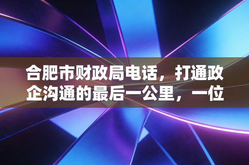 合肥市财政局电话，打通政企沟通的最后一公里，一位老注会眼中的那些事儿