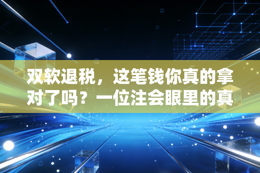 双软退税，这笔钱你真的拿对了吗？一位注会眼里的真金白银与隐形深坑