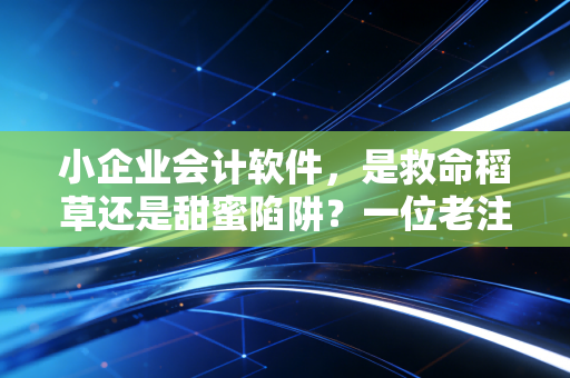 小企业会计软件,是救命稻草还是甜蜜陷阱?一位老注会的真心话