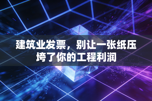 建筑业发票，别让一张纸压垮了你的工程利润