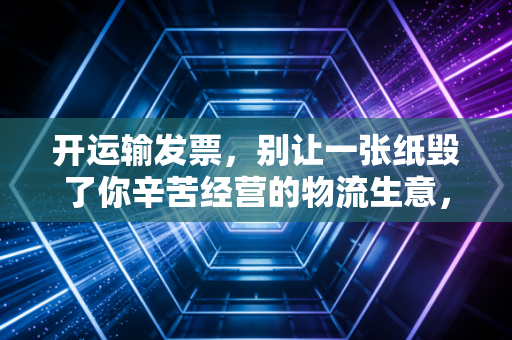 开运输发票,别让一张纸毁了你辛苦经营的物流生意,这里有最真实的避坑指南