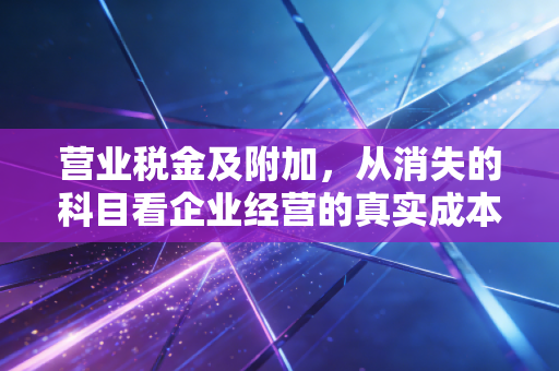 营业税金及附加，从消失的科目看企业经营的真实成本