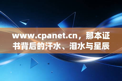 www.cpanet.cn，那本证书背后的汗水、泪水与星辰——一个注会人的自白与行业观察