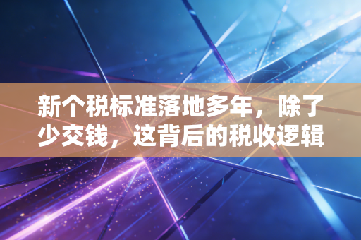 新个税标准落地多年，除了少交钱，这背后的税收逻辑你真的懂吗？