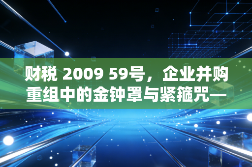 财税 2009 59号，企业并购重组中的金钟罩与紧箍咒——一位注会老兵的实战感悟