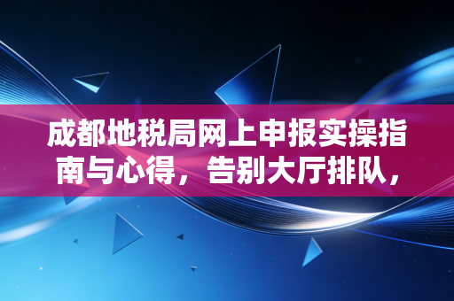 成都地税局网上申报实操指南与心得，告别大厅排队，拥抱财税数字化