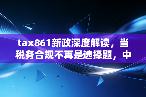 tax861新政深度解读，当税务合规不再是选择题，中小企业如何破局？