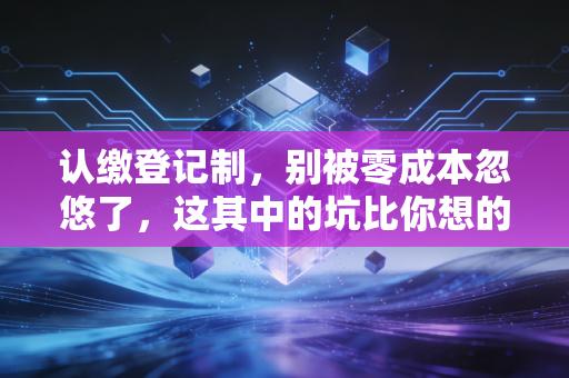 认缴登记制，别被零成本忽悠了，这其中的坑比你想的要多