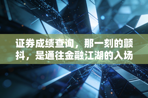 证券成绩查询，那一刻的颤抖，是通往金融江湖的入场券