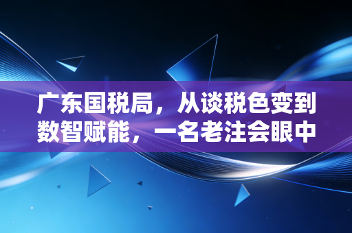 广东国税局，从谈税色变到数智赋能，一名老注会眼中的广东税务变迁与服务温情