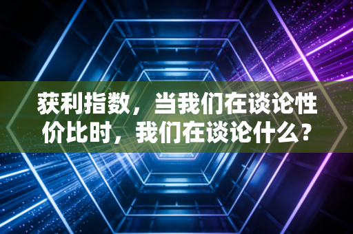 获利指数，当我们在谈论性价比时，我们在谈论什么？