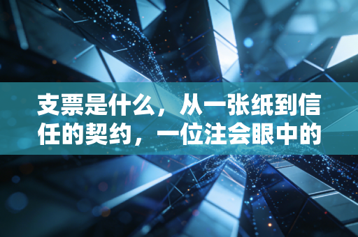 支票是什么，从一张纸到信任的契约，一位注会眼中的老古董与硬通货