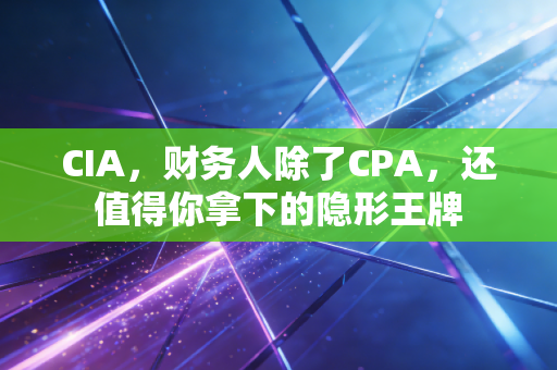 CIA,财务人除了CPA,还值得你拿下的隐形王牌