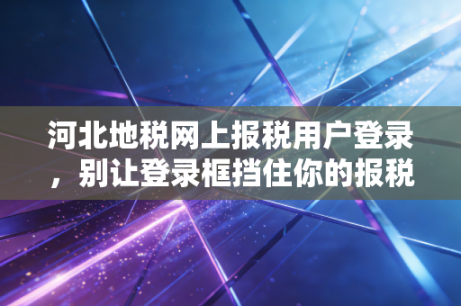 河北地税网上报税用户登录，别让登录框挡住你的报税路，一位老会计的实战心法
