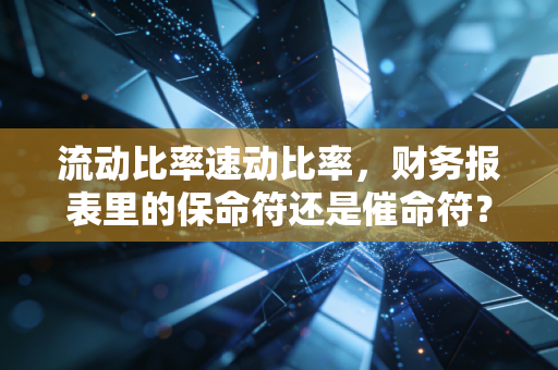 流动比率速动比率，财务报表里的保命符还是催命符？一个注会人的大实话