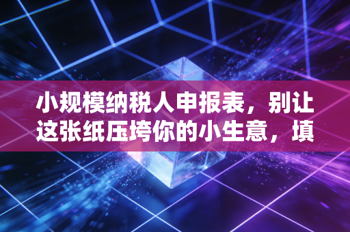 小规模纳税人申报表，别让这张纸压垮你的小生意，填表其实没那么难