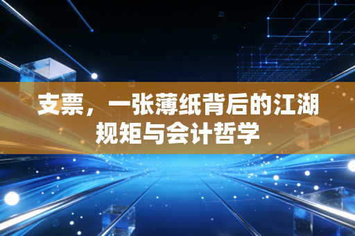 支票，一张薄纸背后的江湖规矩与会计哲学