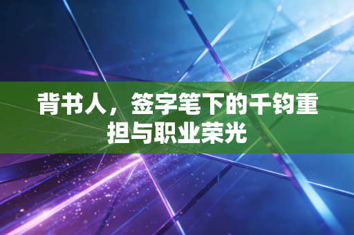 背书人,签字笔下的千钧重担与职业荣光