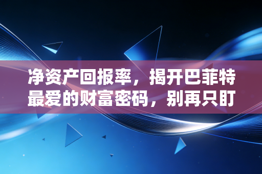 净资产回报率，揭开巴菲特最爱的财富密码，别再只盯着利润看了