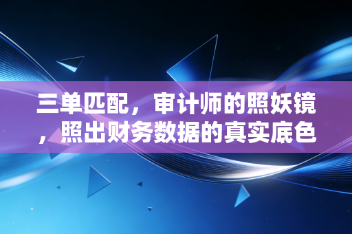 三单匹配,审计师的照妖镜,照出财务数据的真实底色