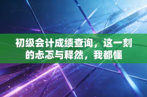 初级会计成绩查询，这一刻的忐忑与释然，我都懂