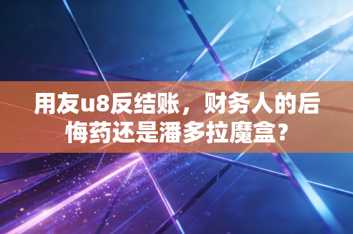 用友u8反结账，财务人的后悔药还是潘多拉魔盒？