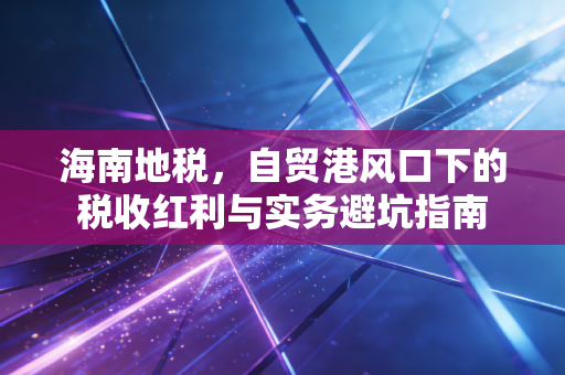 海南地税，自贸港风口下的税收红利与实务避坑指南