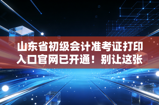 山东省初级会计准考证打印入口官网已开通!别让这张纸成为你通往会计之路的绊脚石