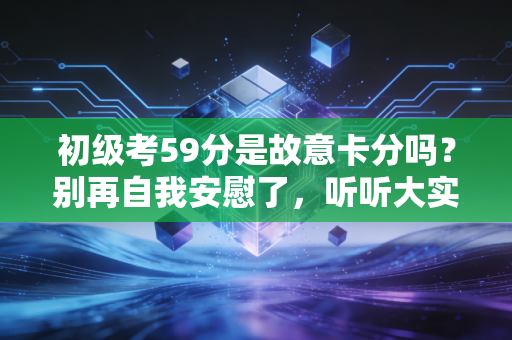 初级考59分是故意卡分吗?别再自我安慰了,听听大实话
